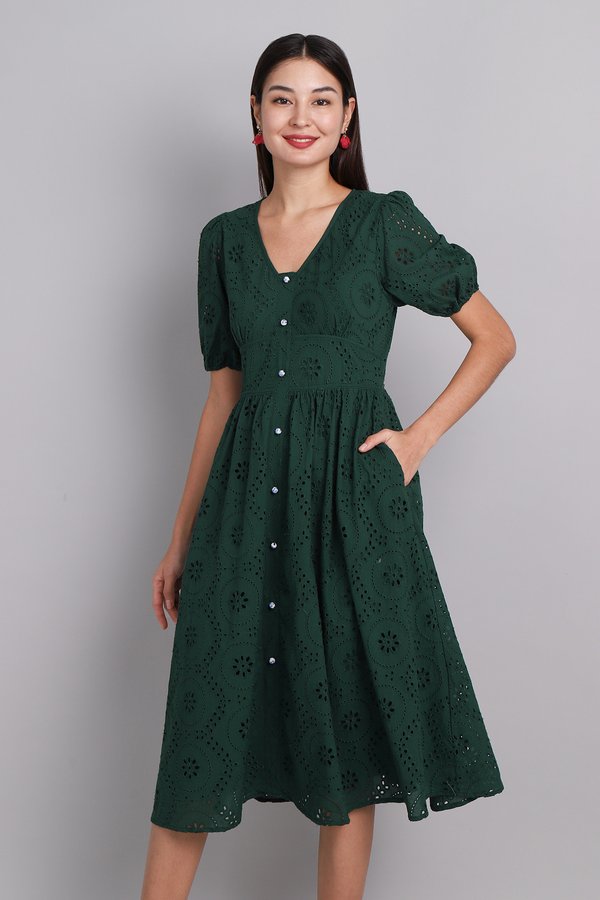 Eden Dress In Forest Green