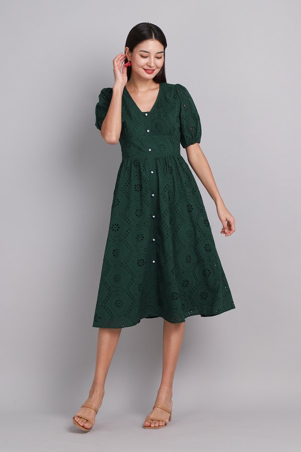 Eden Dress In Forest Green