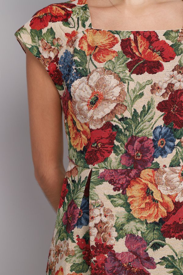 Gardenia Dress In Tapestry Prints
