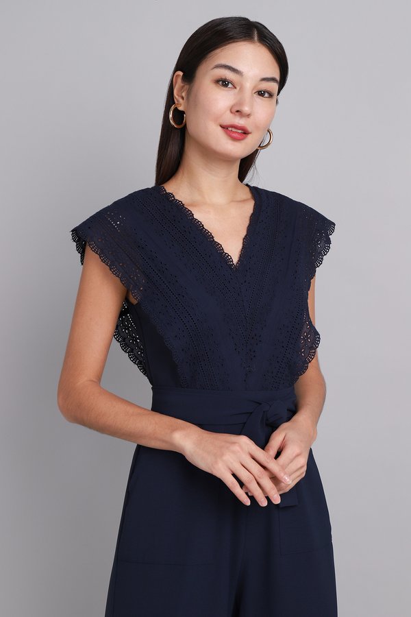 Veron Romper In Navy Blue