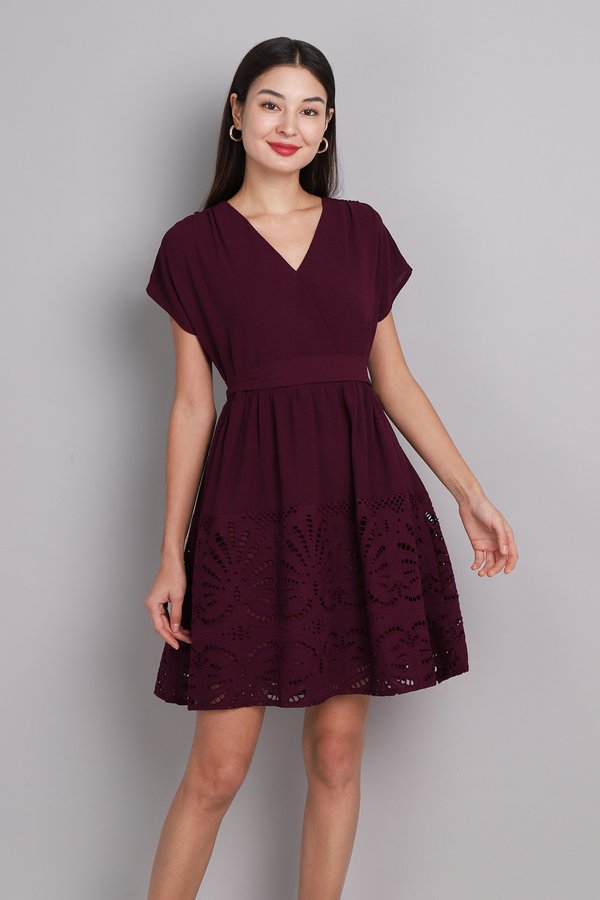 [Backorder] Callista Dress In Wine