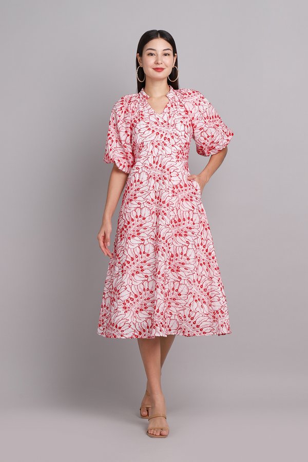 [Backorder] Daria Dress In Red Eyelet