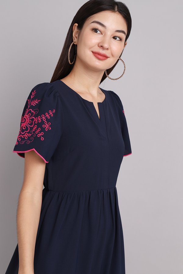 [Backorder] Ruby Dress In Navy Pink