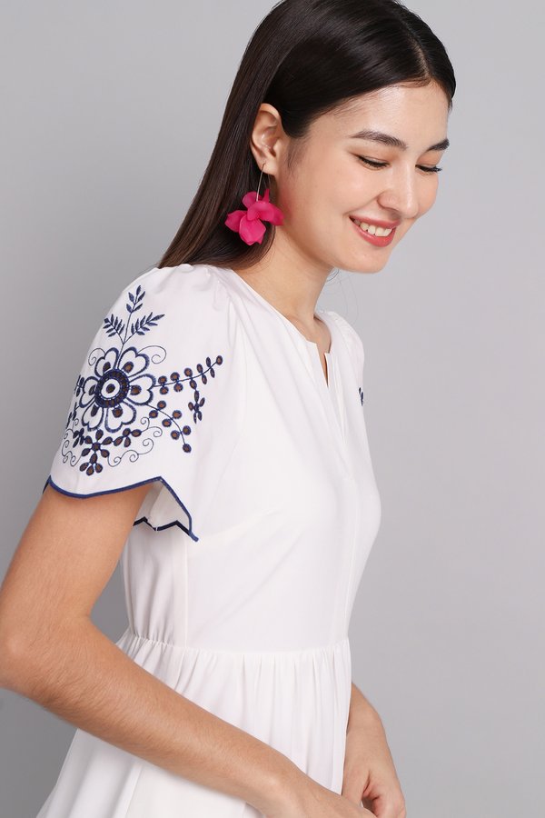 Ruby Dress In White Blue