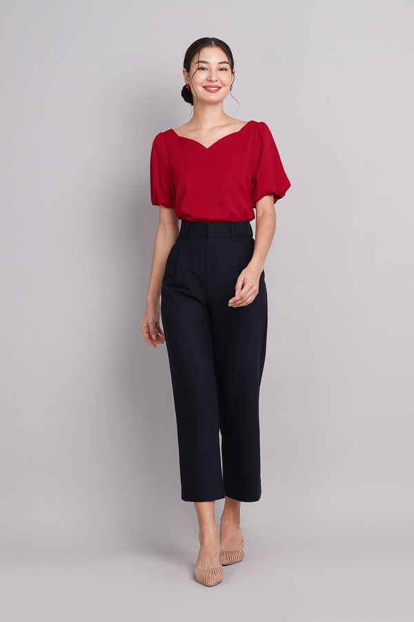 Angelo Top In Deep Red