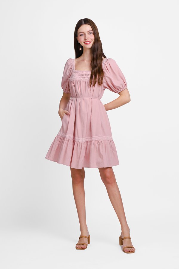 Solana Dress In Dusty Pink