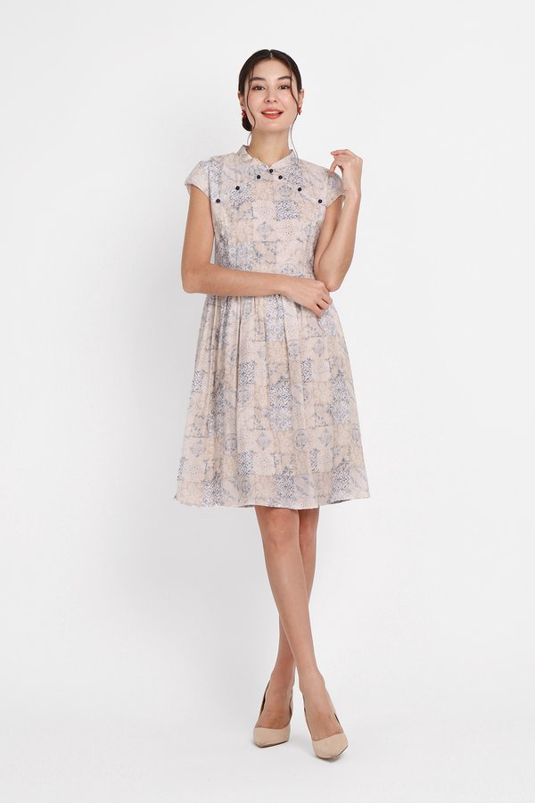 Spring Tales Cheongsam Dress In Porcelain Tiles