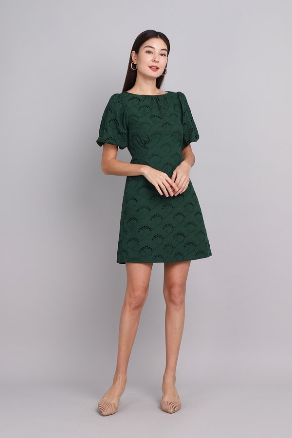 Sybil Dress In Forest Green