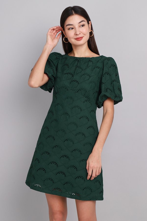 Sybil Dress In Forest Green