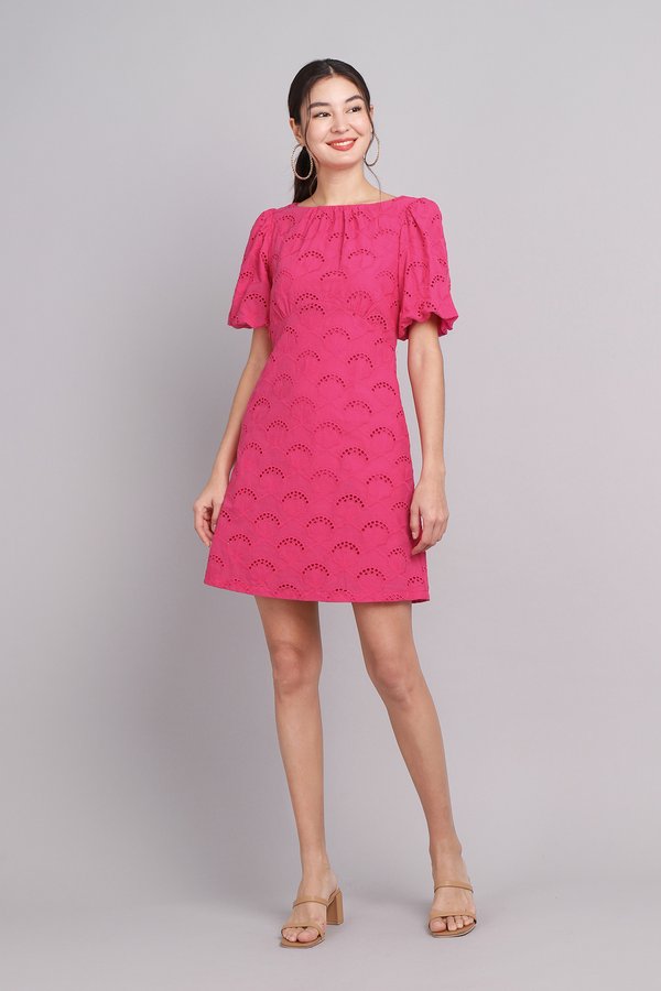 Sybil Dress In Hot Pink