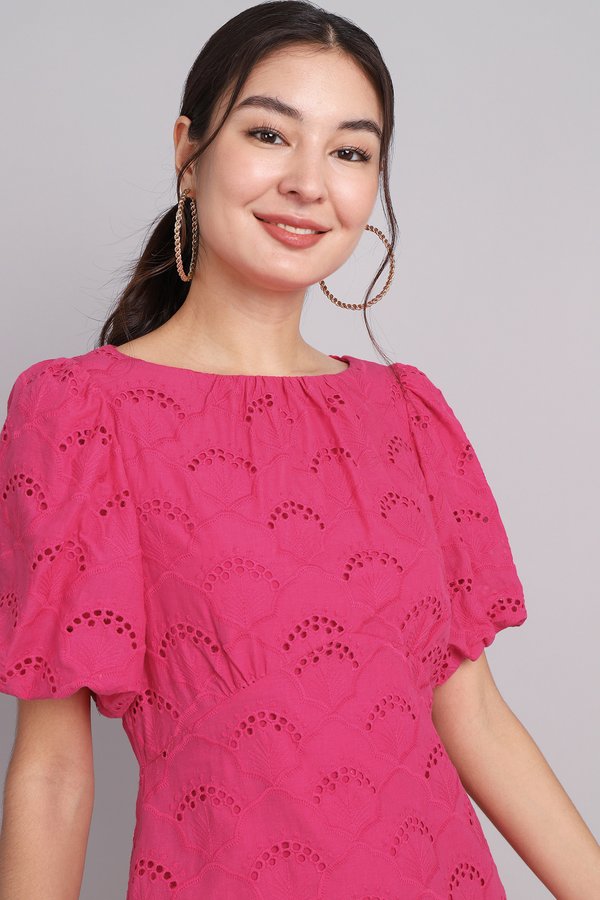 Sybil Dress In Hot Pink
