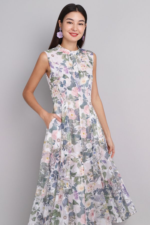 [Backorder] Wisteria Dress In Watercolour Florals