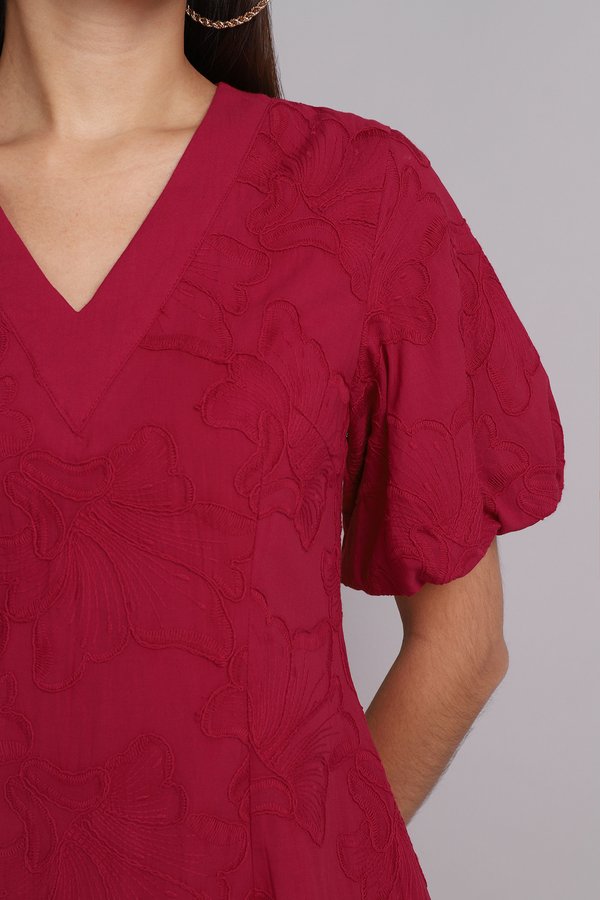 Kara Dress In Deep Red