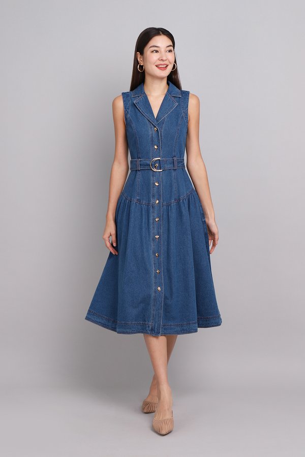 Lia Dress In Dark Wash