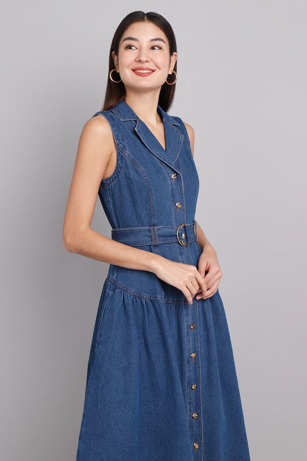 Lia Dress In Dark Wash