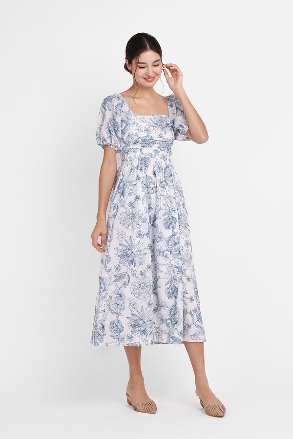 [Backorder] Rivera Dress In Blue Broderie