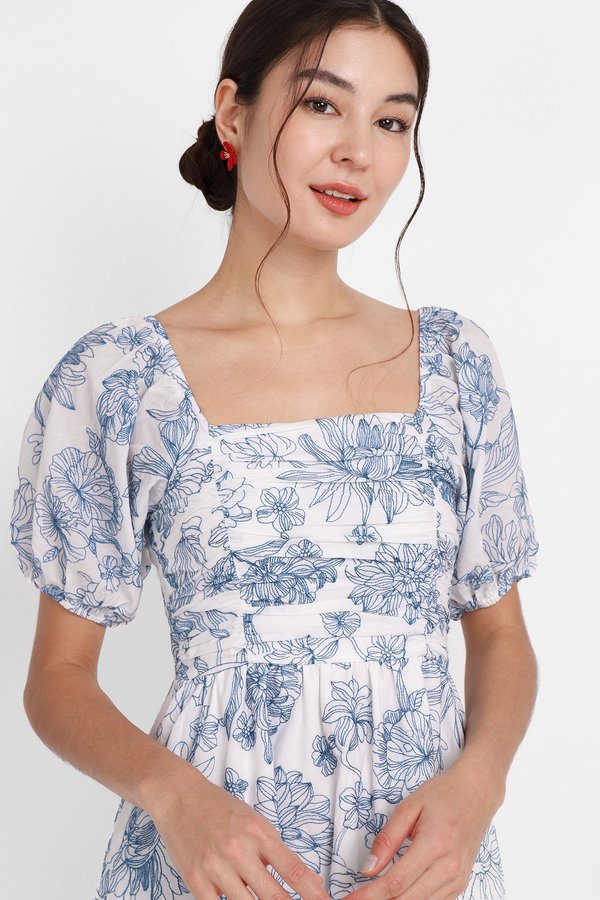 [Backorder] Rivera Dress In Blue Broderie