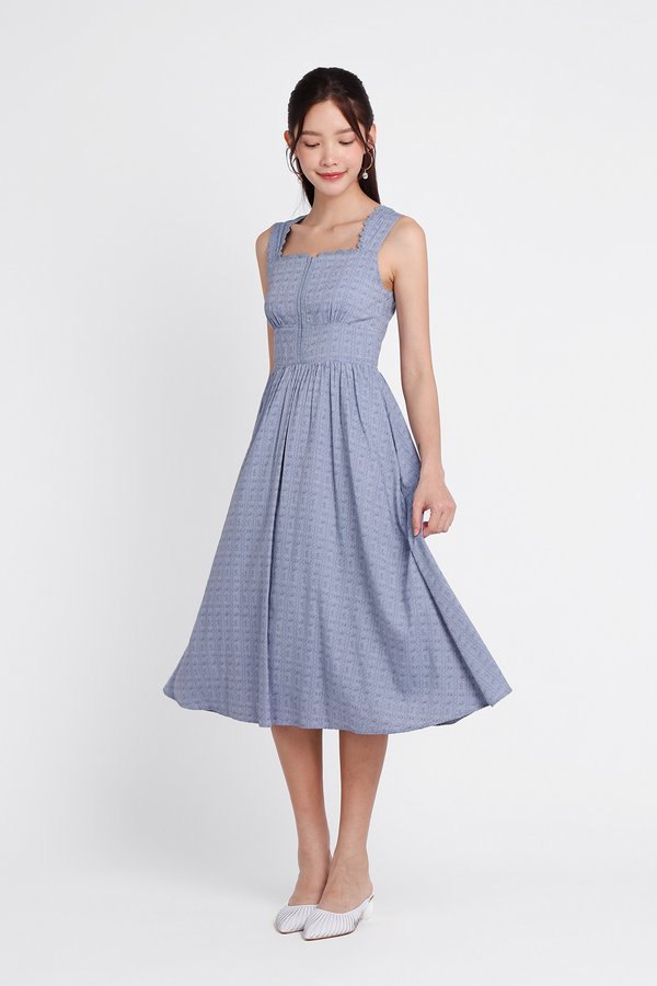 [Backorder] Cordelia Dress In Textured Blue