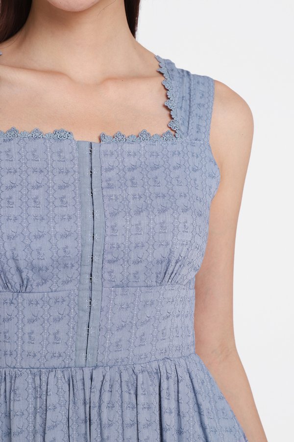 [Backorder] Cordelia Dress In Textured Blue