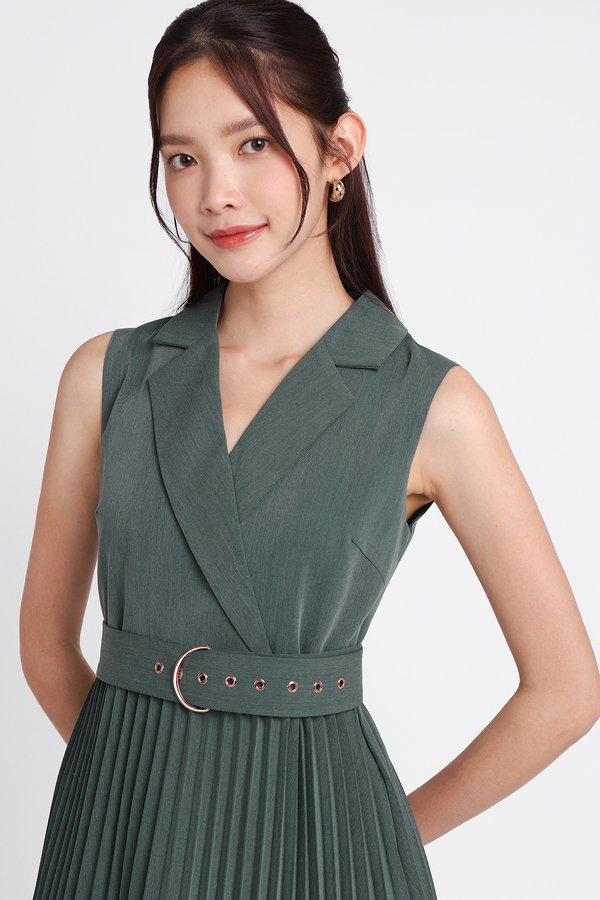 Emma Dress In Moss Green