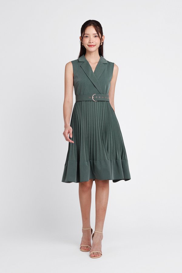 Emma Dress In Moss Green