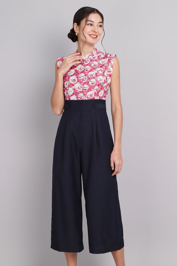 Stroke Of Luck Romper In Fortune Cat Prints