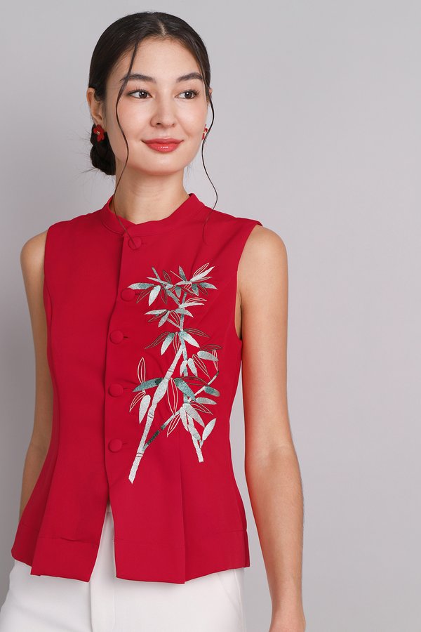 Astoria Top In Deep Red