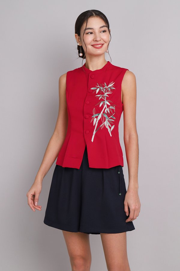 Astoria Top In Deep Red