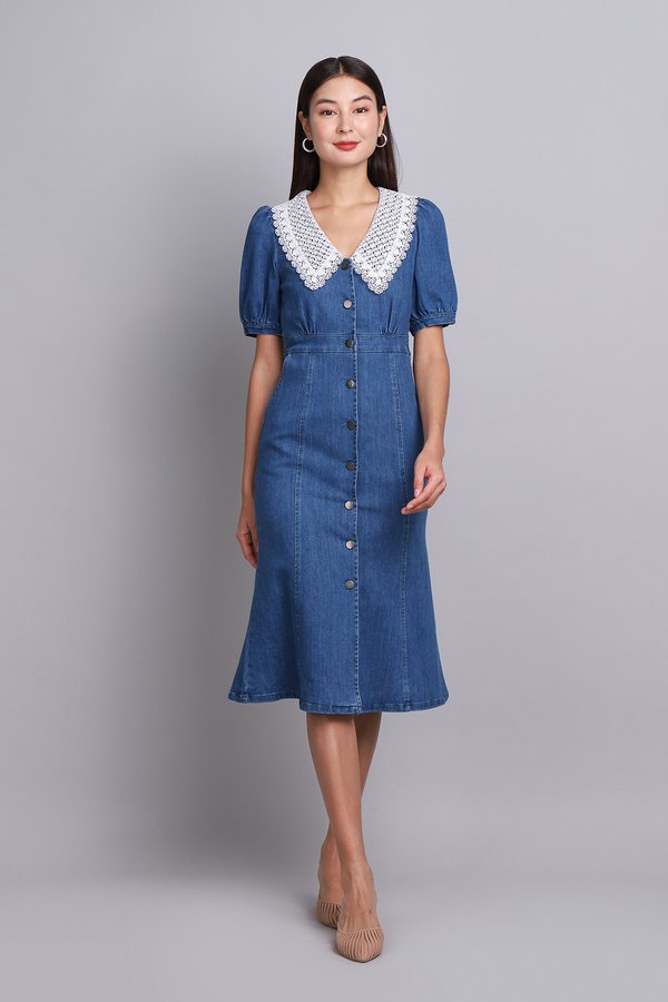 Marie Dress In Dark Wash