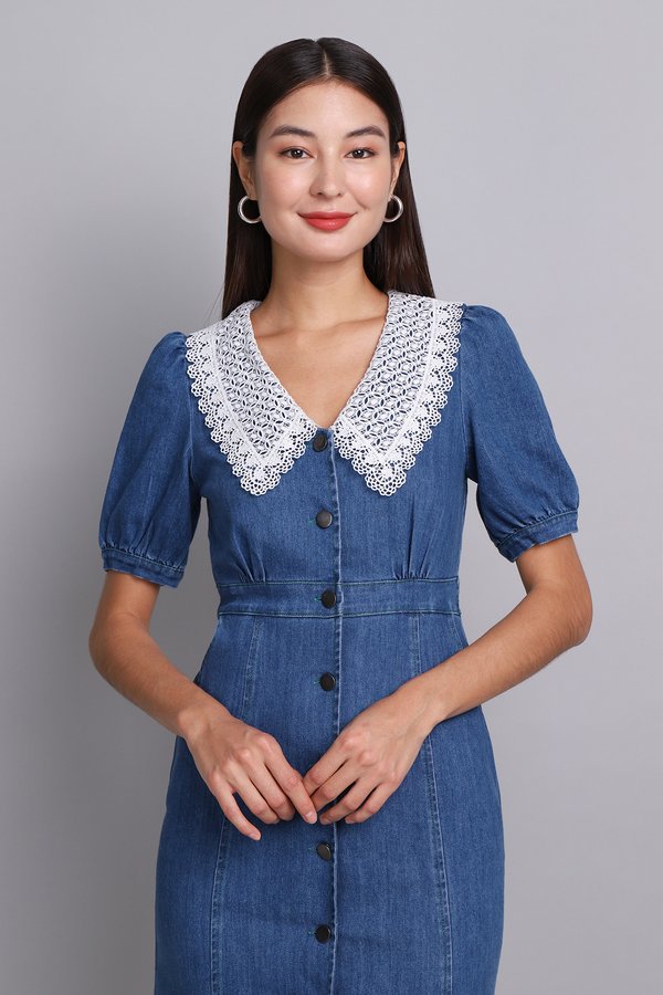 Marie Dress In Dark Wash