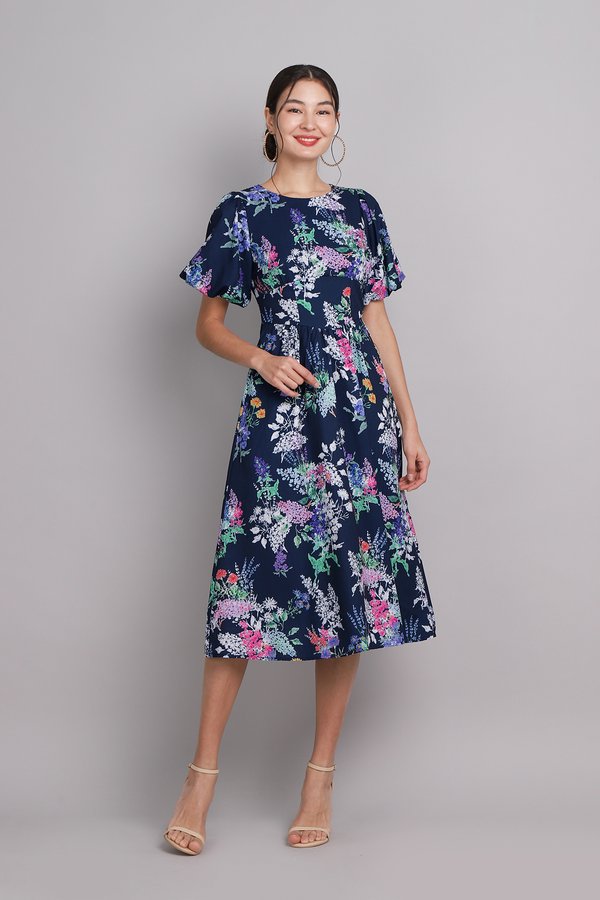 Amaris Dress In Blue Florals