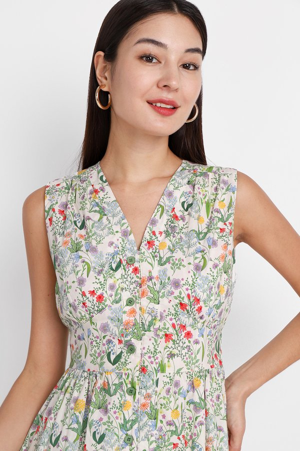 [Backorder] Elyna Dress In Garden Florals