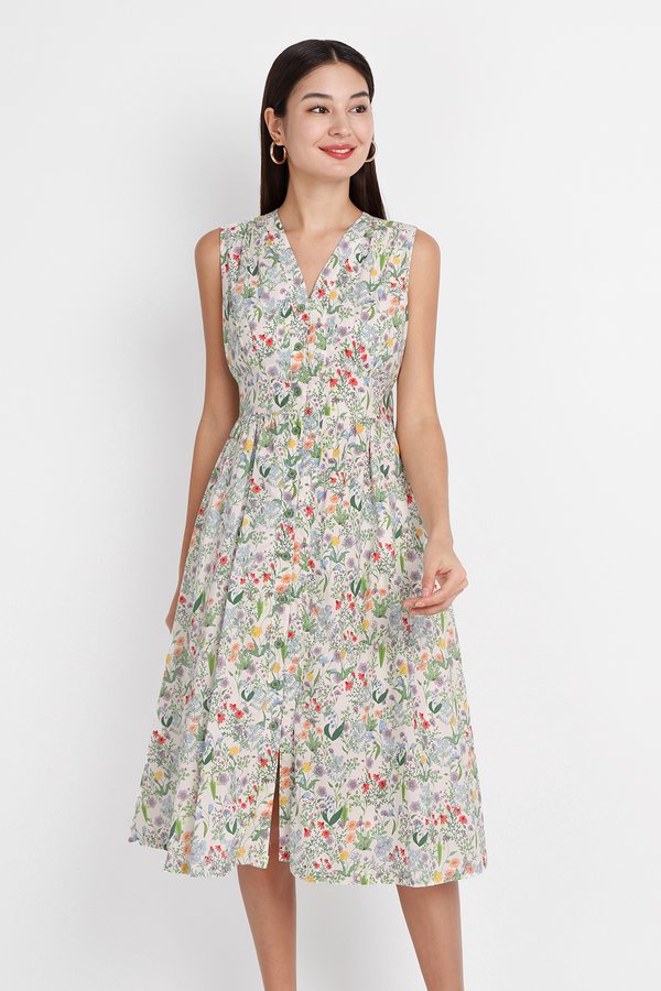 [Backorder] Elyna Dress In Garden Florals