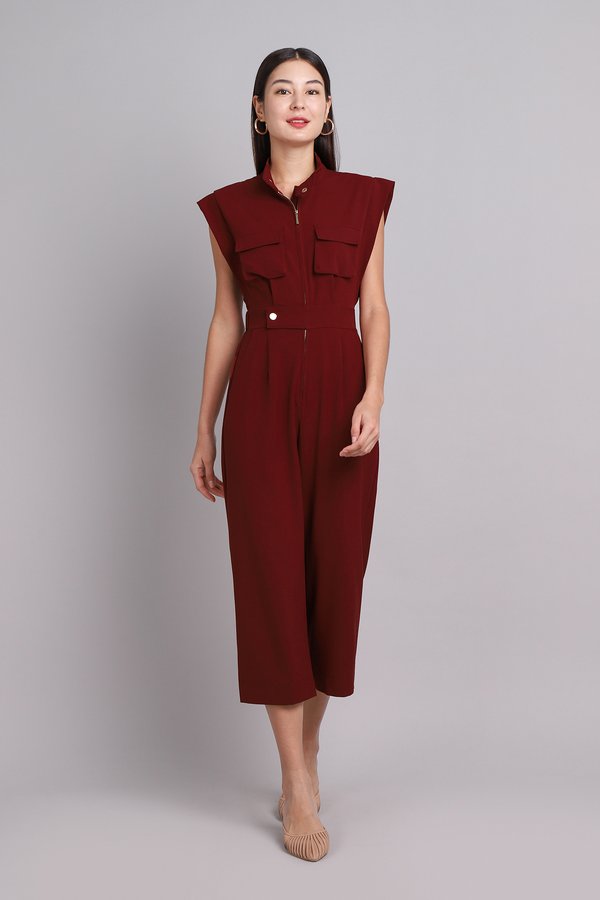 Pam Romper In Wine Red