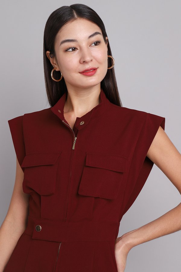 Pam Romper In Wine Red
