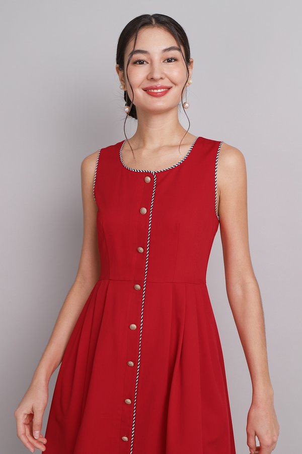 Sonnet Dress In Deep Red