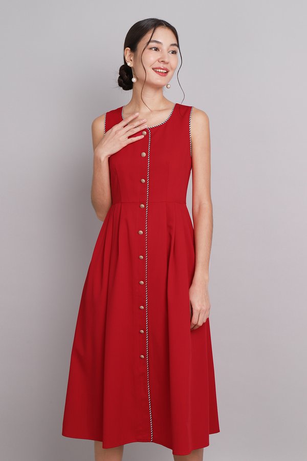 Sonnet Dress In Deep Red