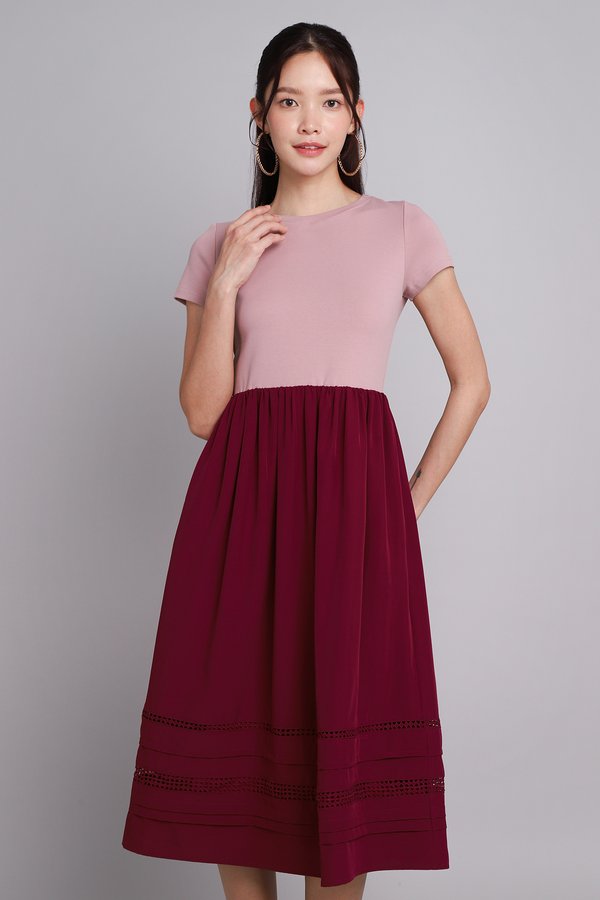 Tricia Dress In Pink Wine