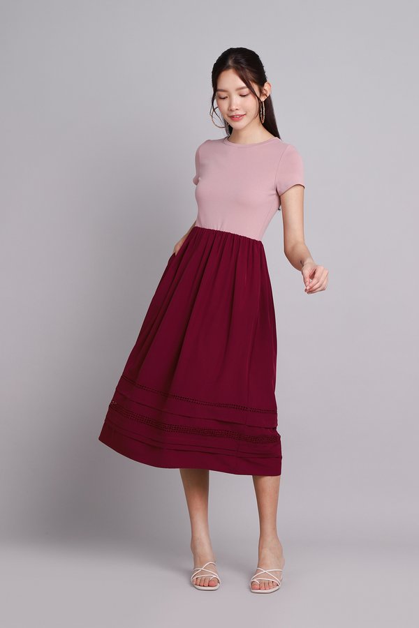 Tricia Dress In Pink Wine