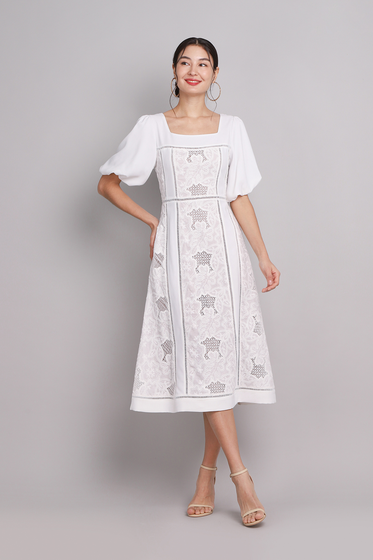 Angelica Dress - Pearl grey