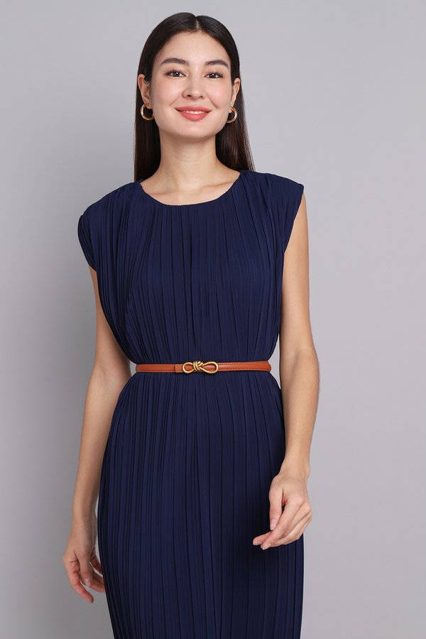 Bow Buckle Belt In Camel