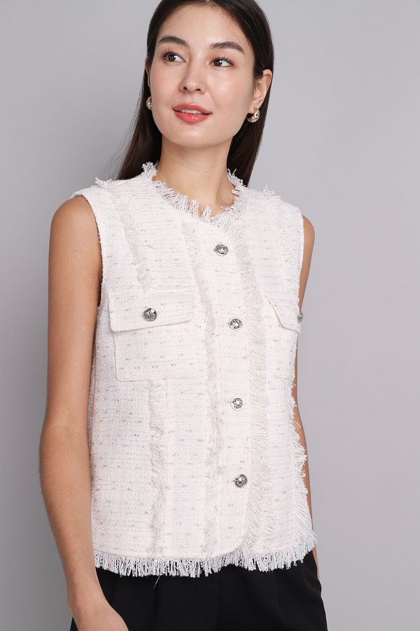 Divine Top In Tinsel White
