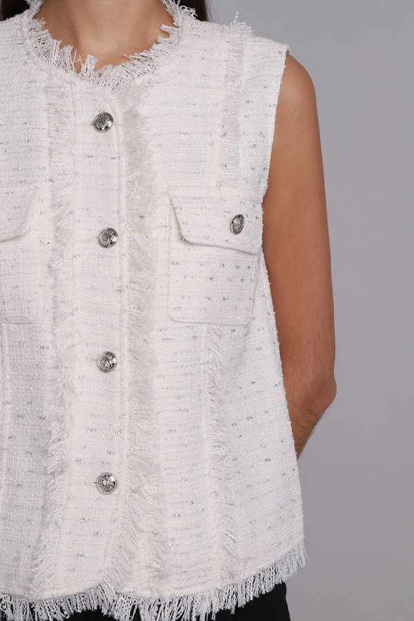 Divine Top In Tinsel White
