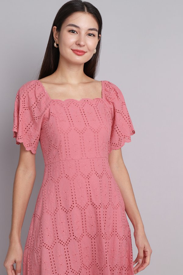 Judy Dress In Coral Pink