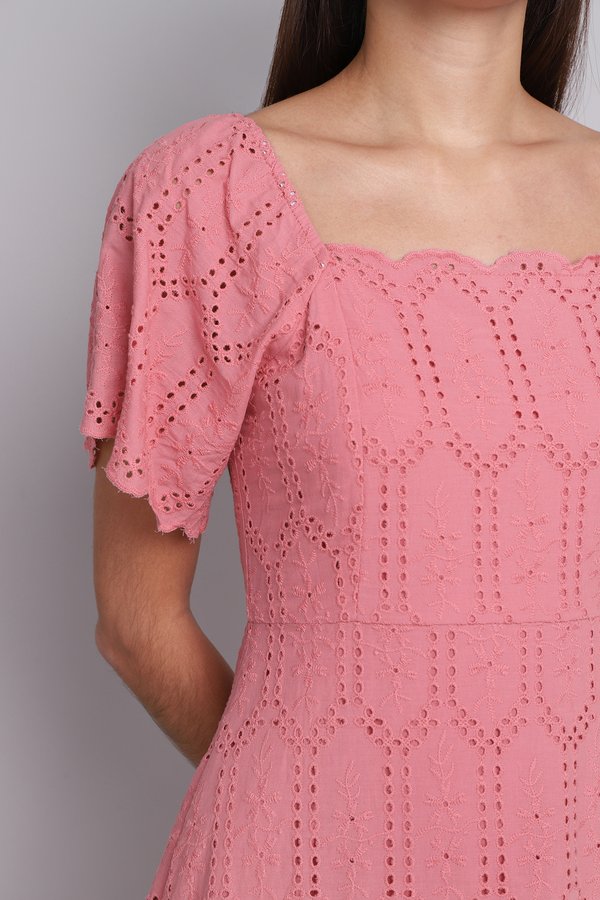 Judy Dress In Coral Pink