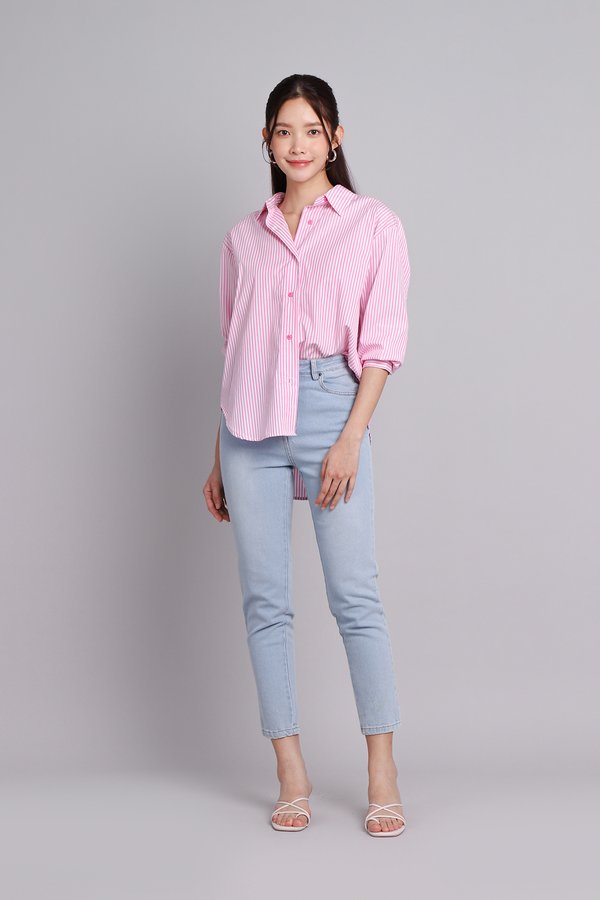 [Backorder] Cyrus Top In Pink Stripes