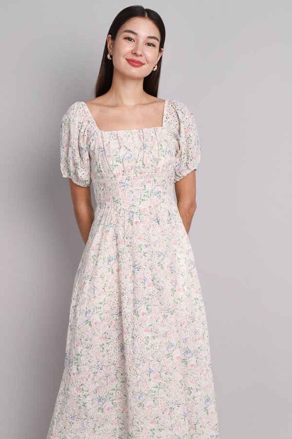 Anthea Dress In Cream Florals