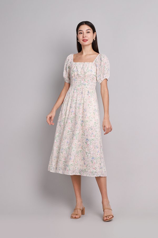 Anthea Dress In Cream Florals