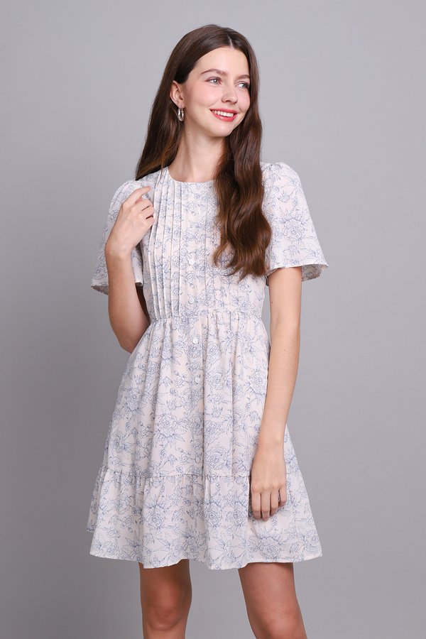 [Backorder] Bethany Romper Dress In Ivory Porcelain