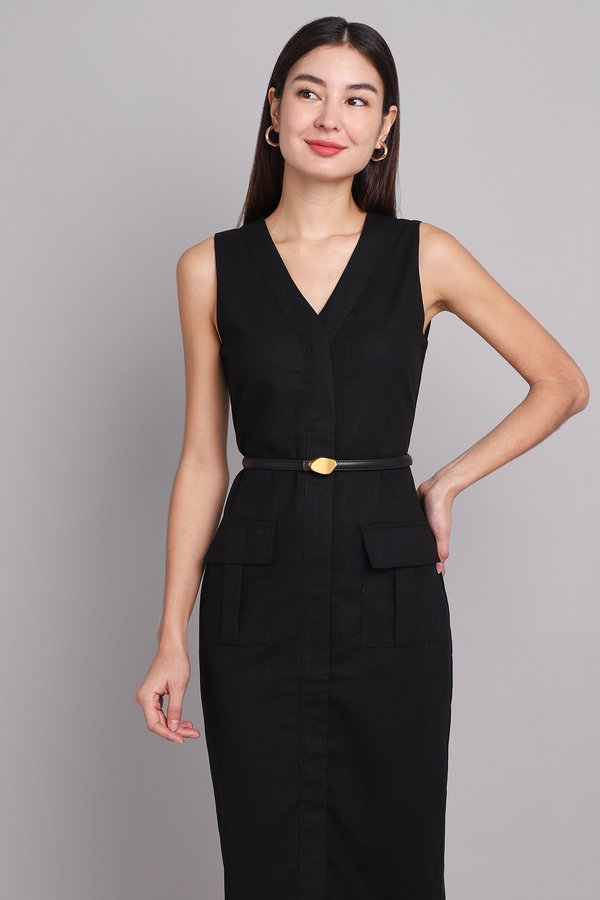 Irregular Buckle Belt In Black